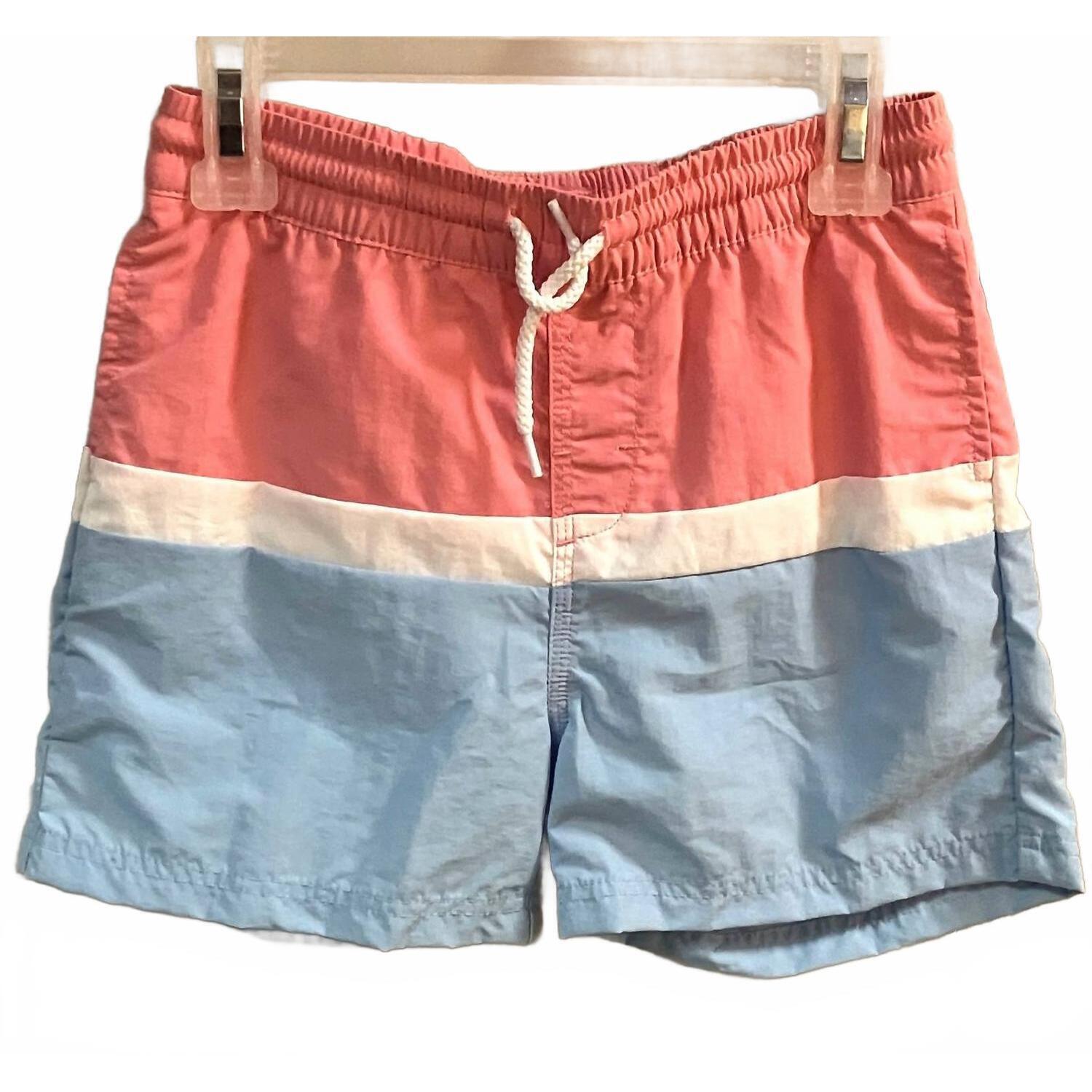 New The Beaufort Bonnet Company Boys' Colorblock Trunks In Hamptons Hot Pink/Blu